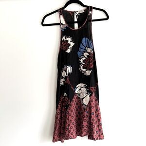 Intimately Free People Someone Like You Slip Dress Burgundy Black Floral Medium